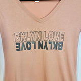 Brooklyn Love/Love Brooklyn Women's V-neck Tee Rose/Grey