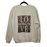 Love Revolution/Brooklyn Love DBL Sided Sweatshirt Tan/Brown