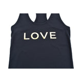 LOVE Black & Gold Foil Racerback Tank