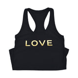 LOVE Black & Gold Foil Racerback Tank