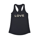 LOVE Black & Gold Foil Racerback Tank